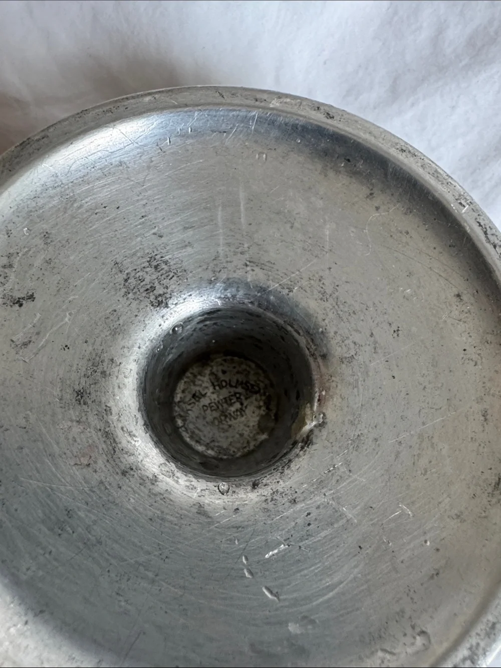Vintage Aksel Holmsen Pewter Candle Holder, made in Norway